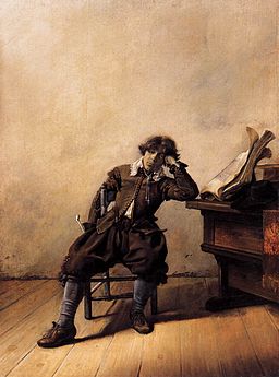 Painting of depressed man by Pieter Codde